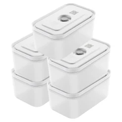 Set bo&icirc;tes sous-vide, 5-pcs. /M, semi transparent-gris, Plastique