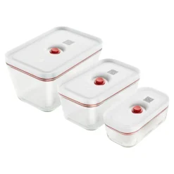Set bo&icirc;tes sous-vide, 3-pcs. /S/M/L, rouge, Verre