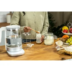 Set bouilloire Enfinigy avec insert chauffe biberon, 2-pcs. /1.7 l, noir mat / argent, Verre