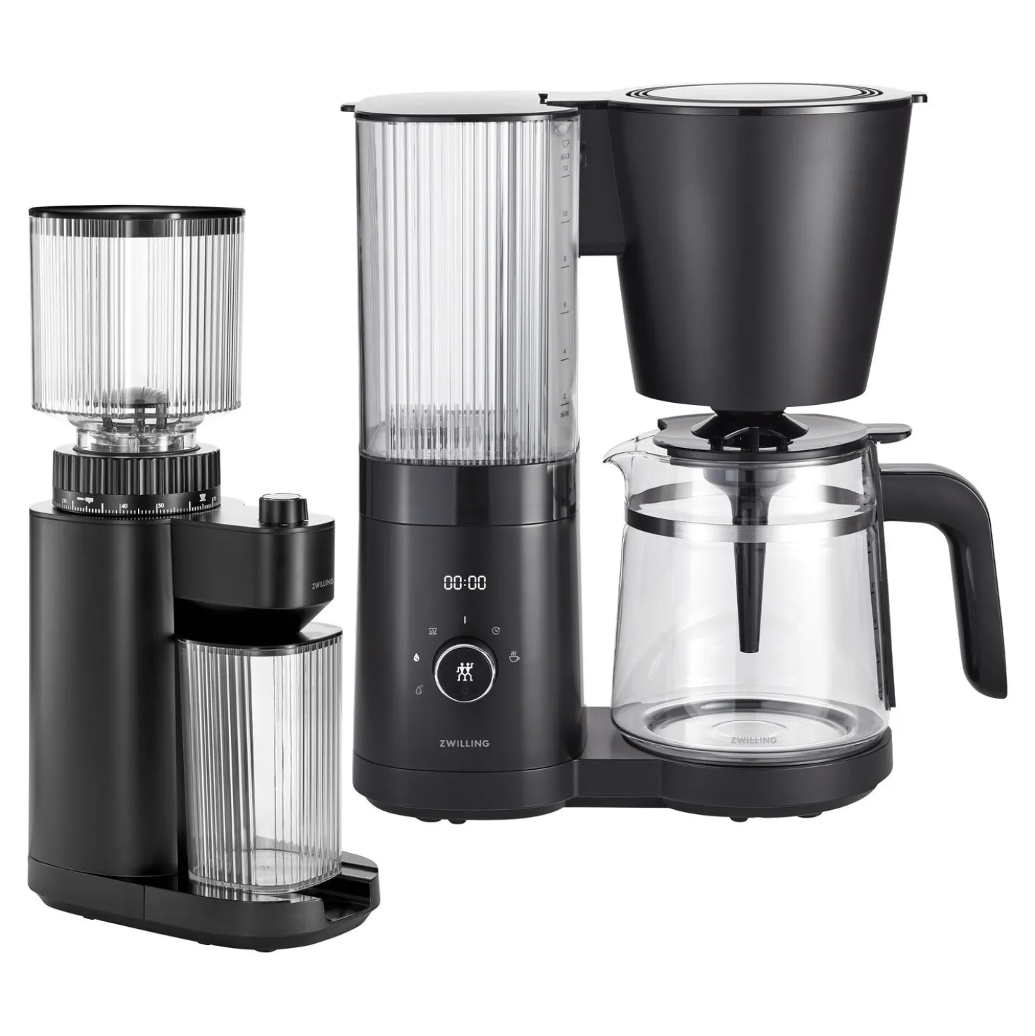 Set cafetière & broyeur, 2-pcs, noir