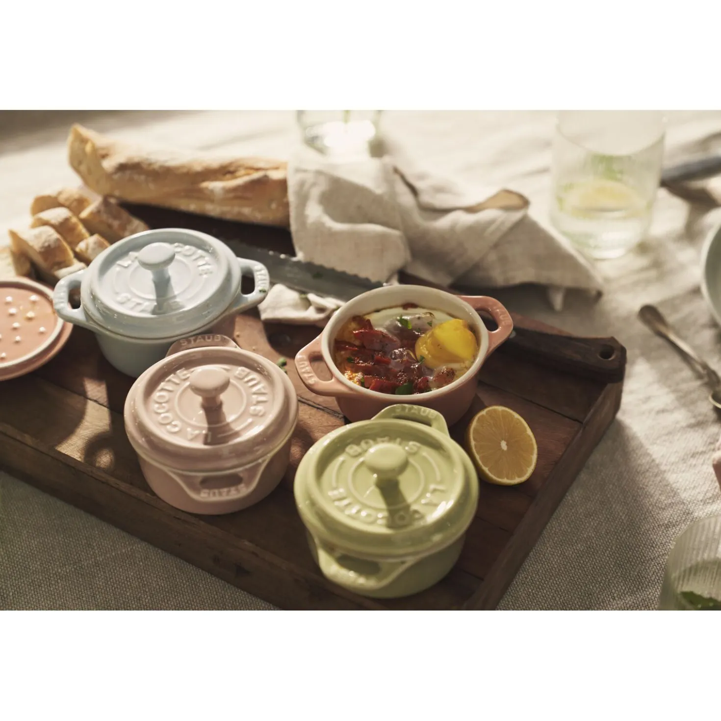 Set cocottes macaron 6-pcs, Rond(e), Couleurs mélangées, Céramique