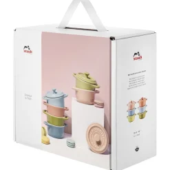 Set cocottes macaron 6-pcs, Rond(e), Couleurs mélangées, Céramique