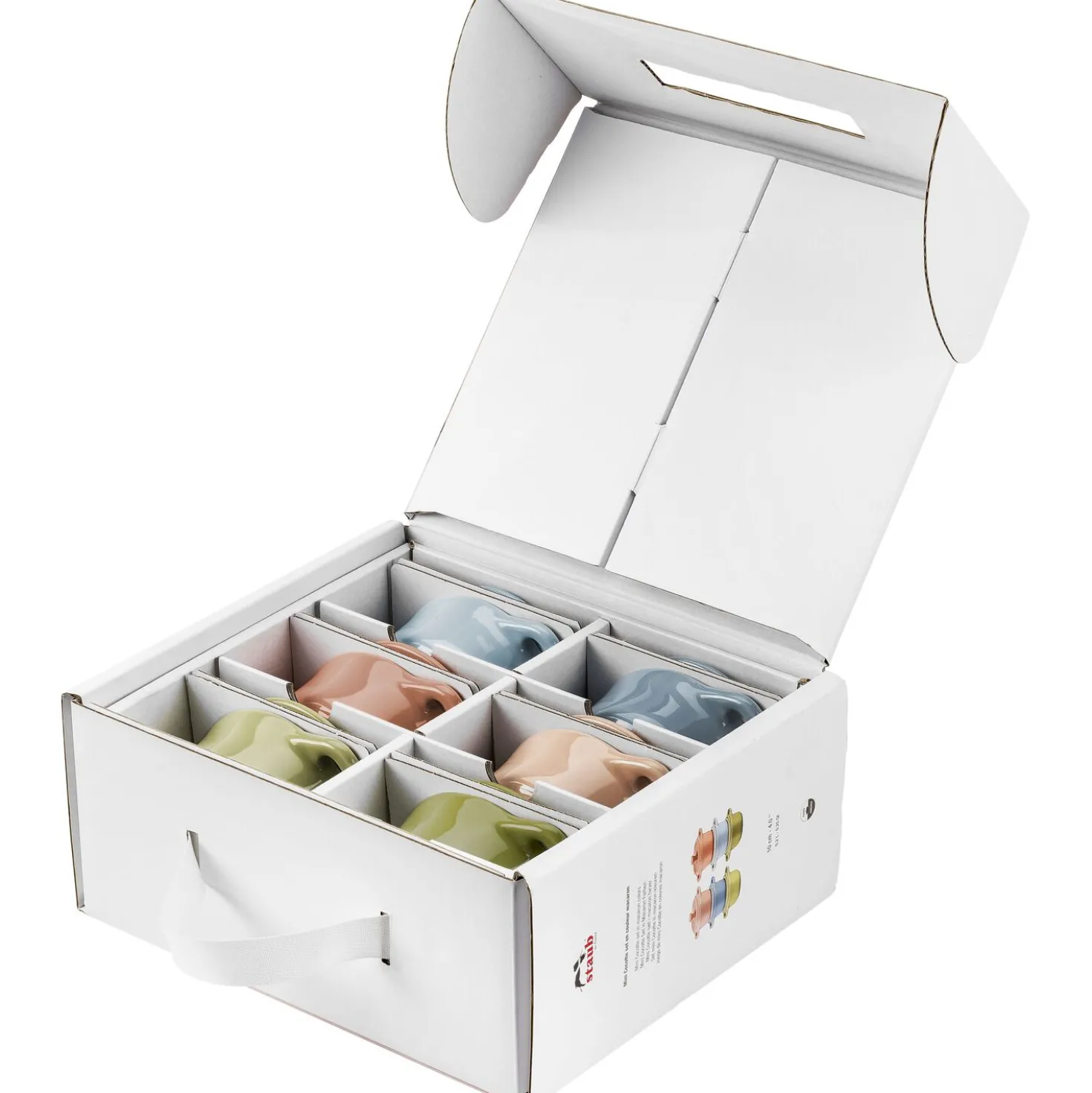 Set cocottes macaron 6-pcs, Rond(e), Couleurs mélangées, Céramique