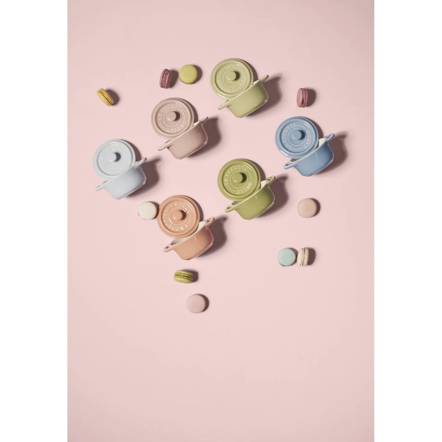 Set cocottes macaron 6-pcs, Rond(e), Couleurs mélangées, Céramique