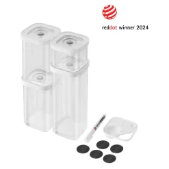 Set CUBE, S / 6-pcs, transparent-blanc