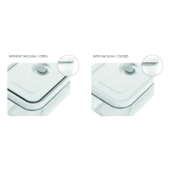 Set de bo&icirc;tes sous vide, S/M/L / 3-pcs, Verre, Gris