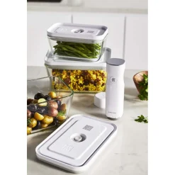 Set de bo&icirc;tes sous vide, S/M/L / 3-pcs, Verre, Gris