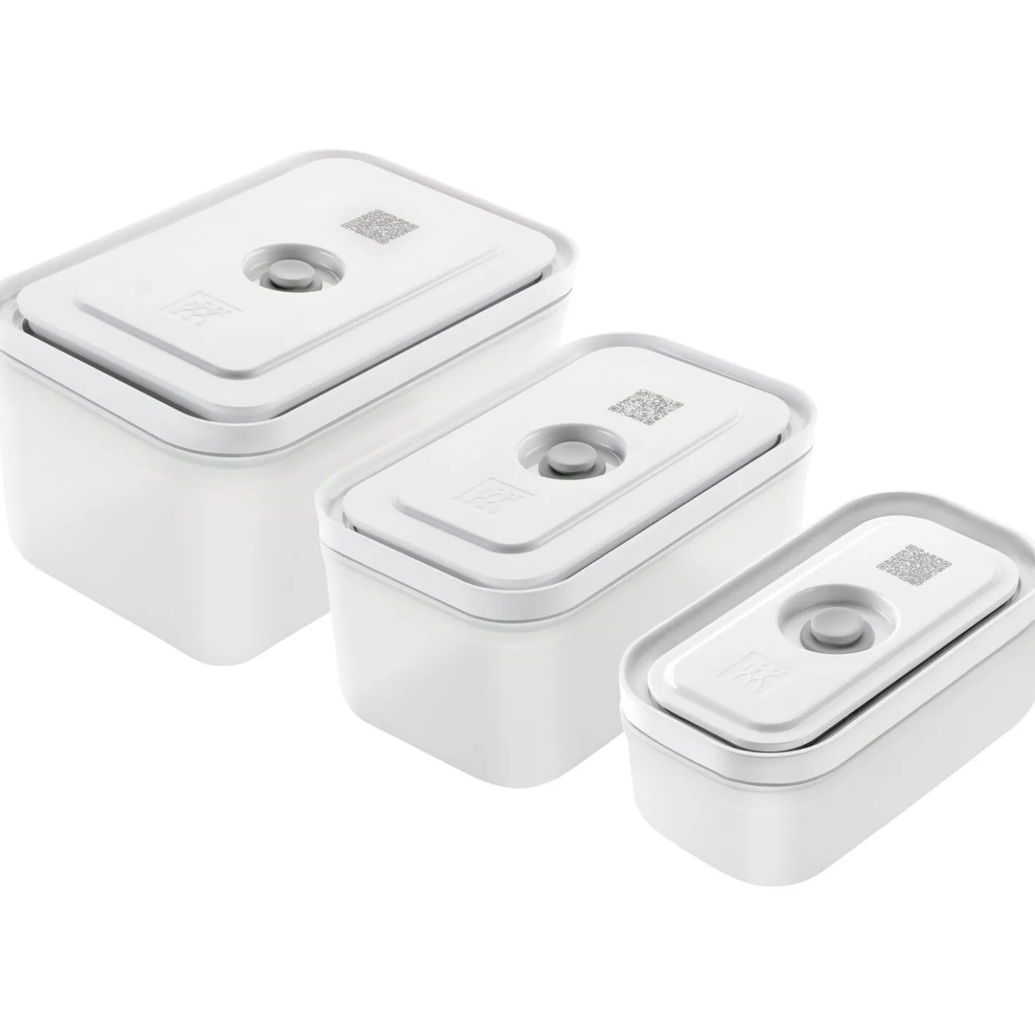 Set de boîtes sous vide, S/M/L / 3-pcs, Plastique, semi transparent-Gris