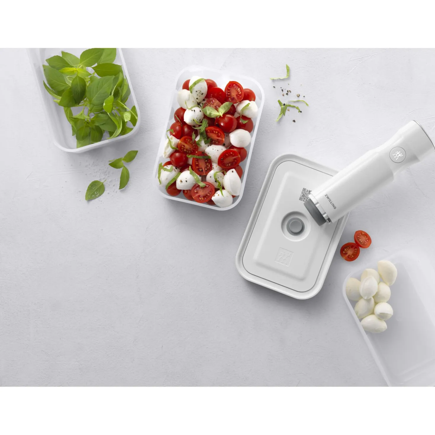 Set de boîtes sous vide, S/M/L / 3-pcs, Plastique, semi transparent-Gris