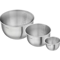 Set de bols S/M/L / 3-pcs, Acier inoxydable, Argent