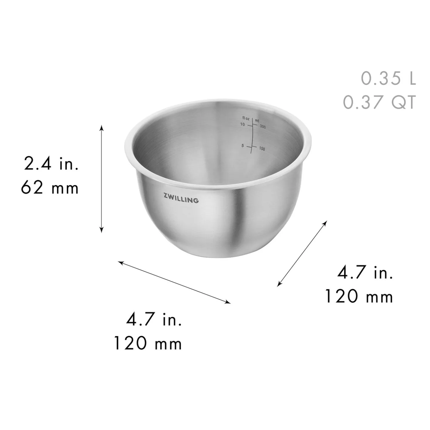 Set de bols S/M/L / 3-pcs, Acier inoxydable, Argent