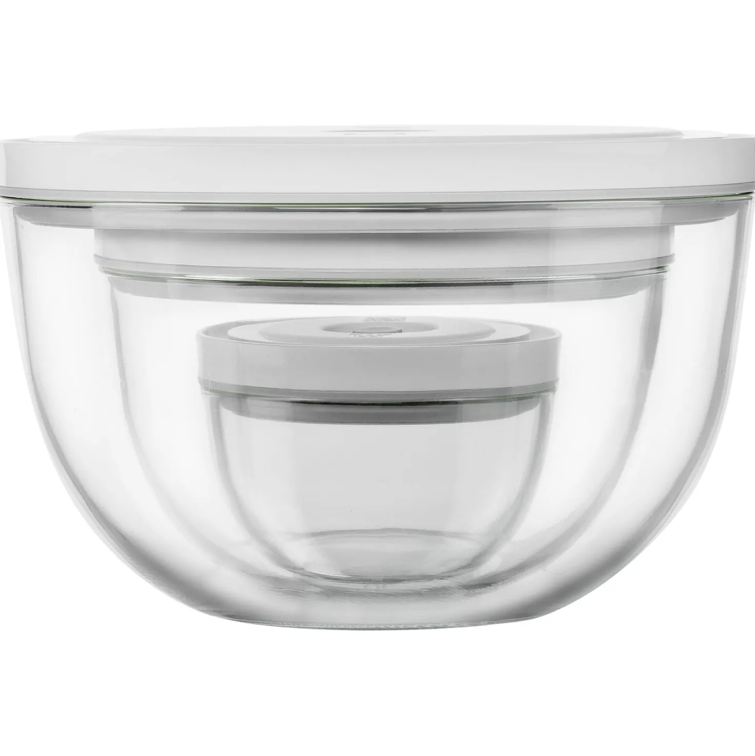 Set de bols sous vide S/M/L / 6-pcs, Verre, transparent-blanc