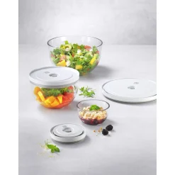 Set de bols sous vide S/M/L / 6-pcs, Verre, transparent-blanc