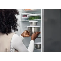 Set de bols sous vide S/M/L / 6-pcs, Acier inoxydable, Blanc argenté