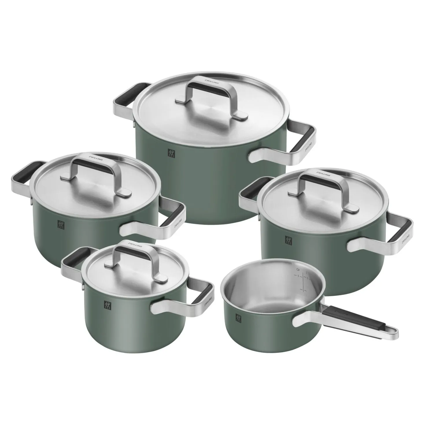 Set de casseroles et poêles, 5-pcs, Inox 18/10