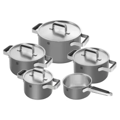 Set de casseroles et poêles, 5-pcs, Inox 18/10