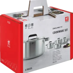 Set de casseroles et poêles, 5-pcs, Inox 18/10