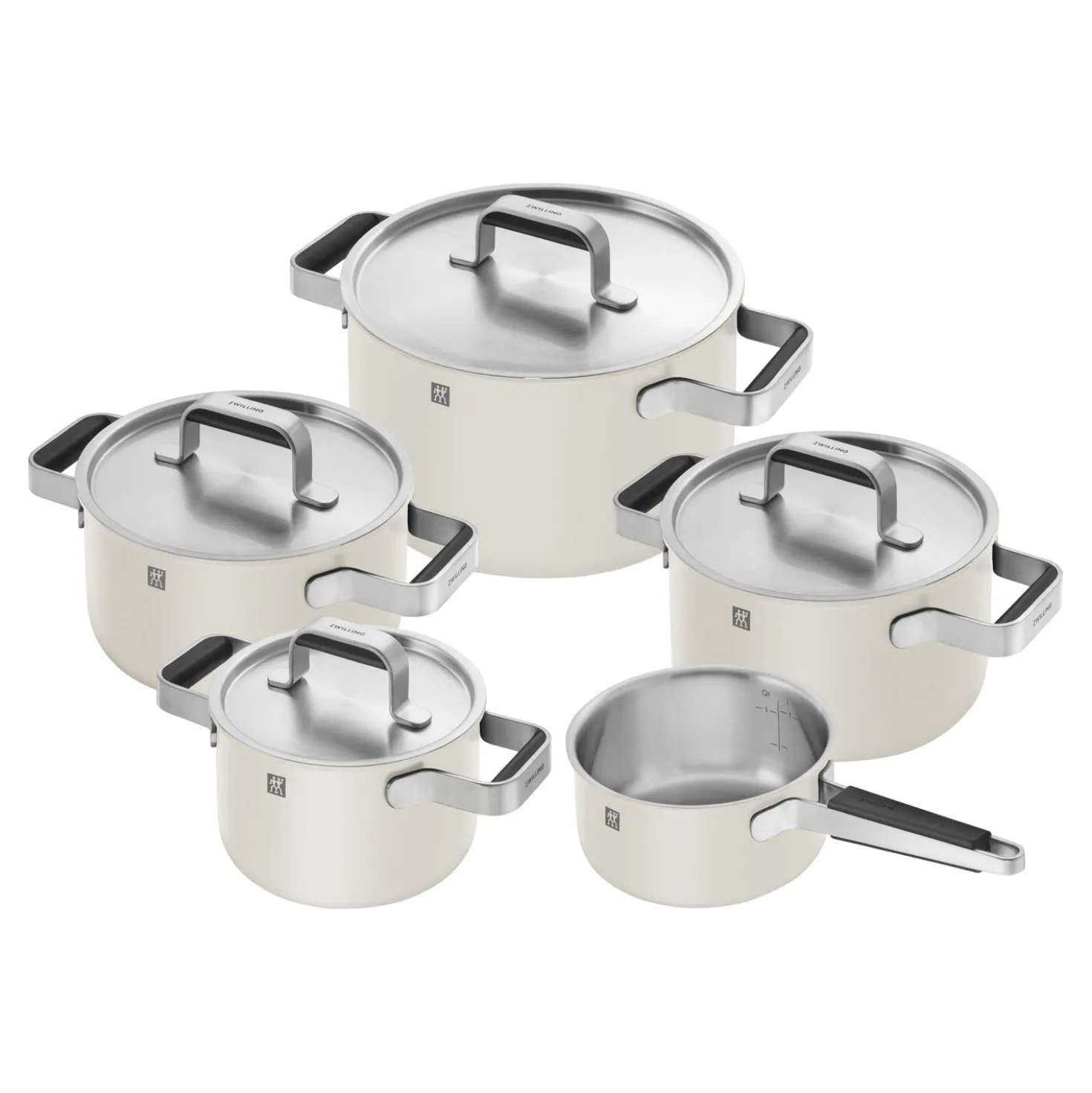 Set de casseroles et poêles, 5-pcs, Inox 18/10