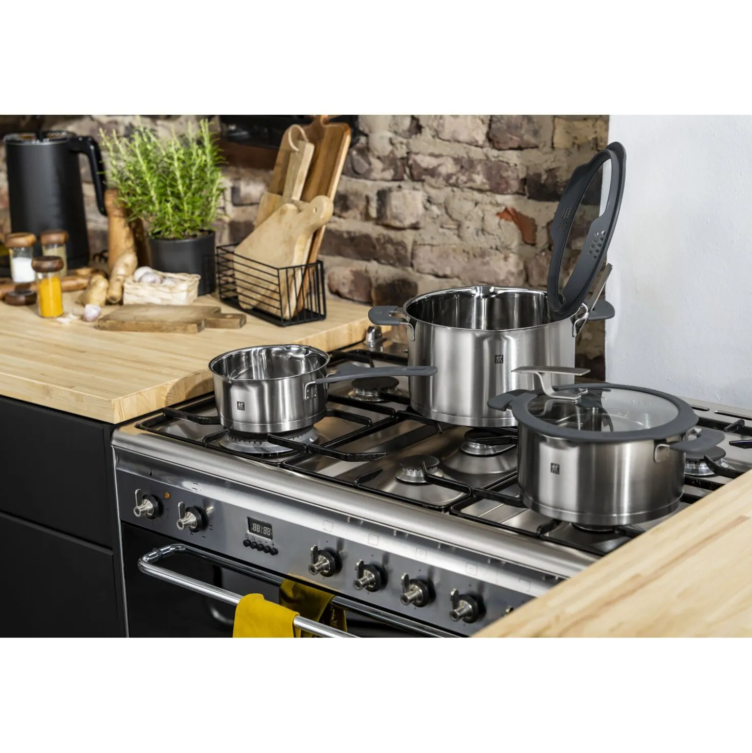 Set de casseroles, 5-pcs, Acier inoxydable