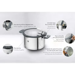 Set de casseroles, 4-pcs, Acier inoxydable