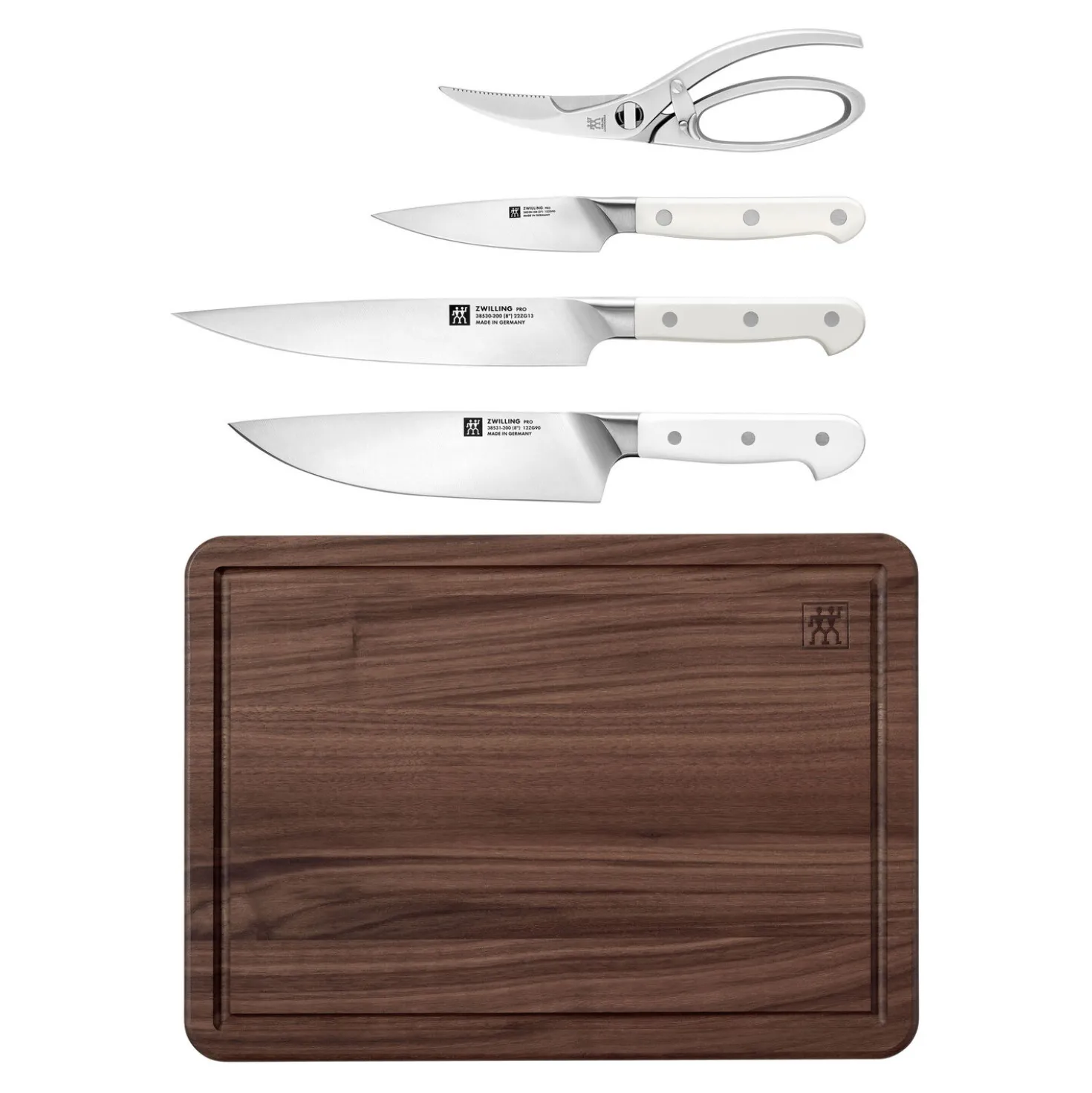 Set de couteaux avec planche à découper et ciseaux, 5-pcs.