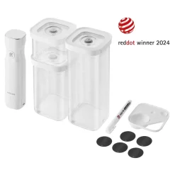 Set de démarrage sous vide CUBE, S / 6-pcs, transparent-blanc