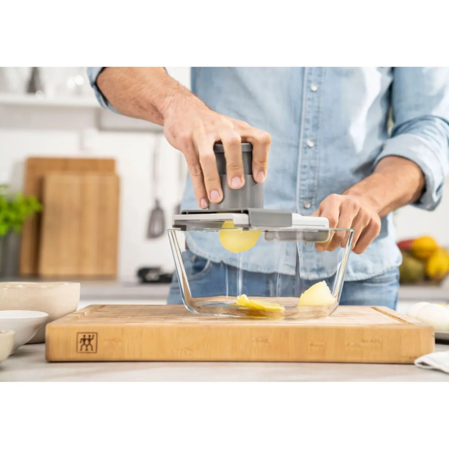 Set de démarrage sous vide avec multi-râpe, 7-pcs/ M/L, gris/transparent, Verre