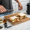 Set de grille-pain, grille pour sandwichs & viennoiserie, 4-pcs., argent / blanc, Acier