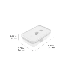 Set de lunch box sous vide, L plate / 6-pcs, Plastique, semi transparent-Gris