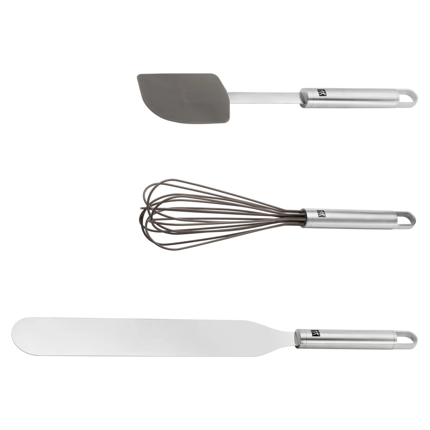Set de pâtisserie avec maryse, pinceau et fouet, 3-pcs.