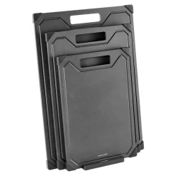 Set de planches à découper avec support, 4-pcs. /S/M/L, noir mat, Fibres de Bois