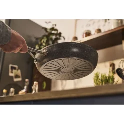 Set de poêles, 3-pcs. /20/24/28 cm, gris pierre, Aluminium