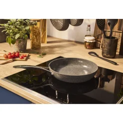 Set de poêles, 3-pcs. /20/24/28 cm, gris pierre, Aluminium
