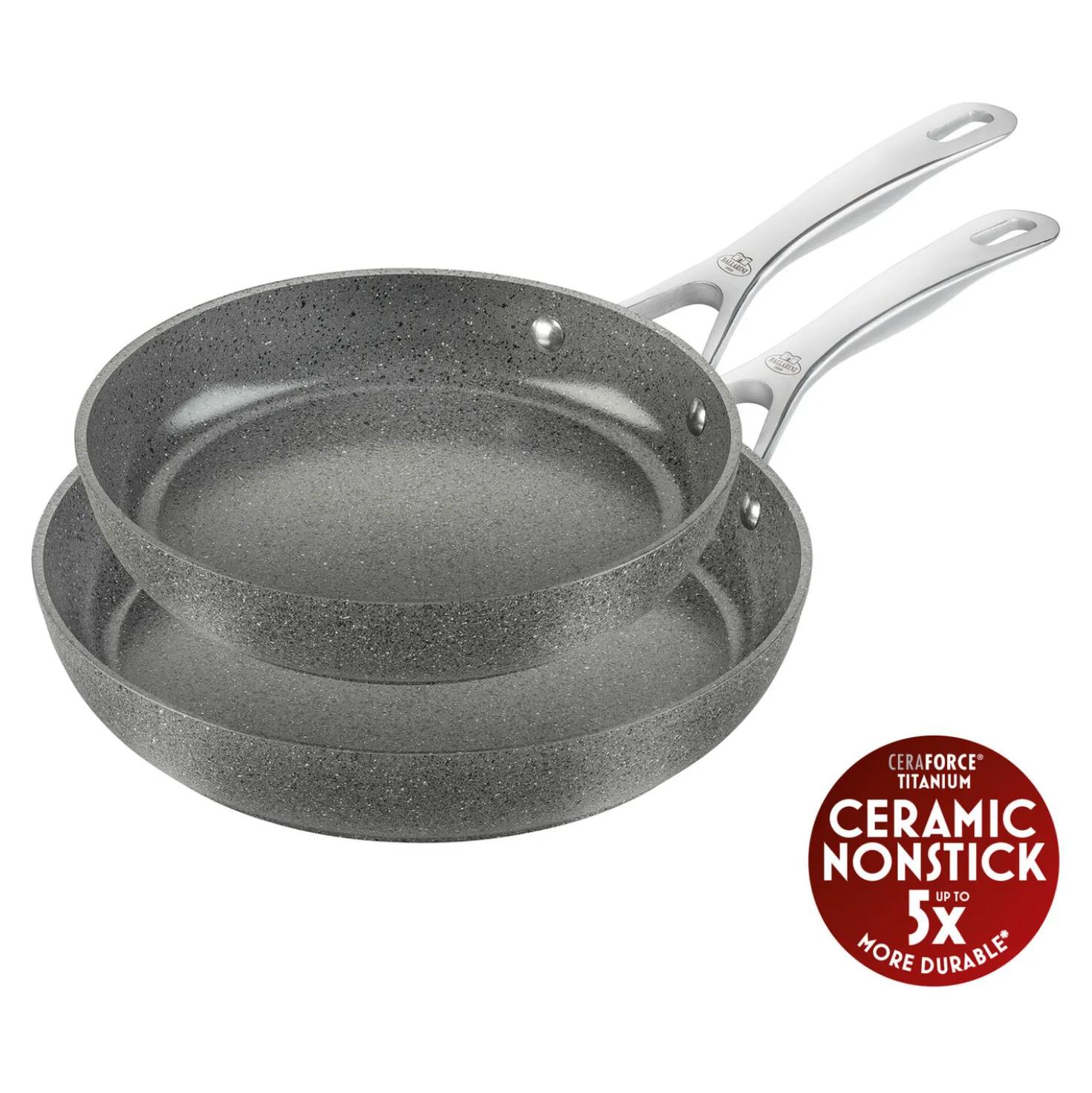 Set de poêles, 2-pcs. /24/28 cm, gris pierre, Aluminium