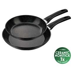 Set de poêles, 2-pcs. /24/28 cm, noir mat, Aluminium