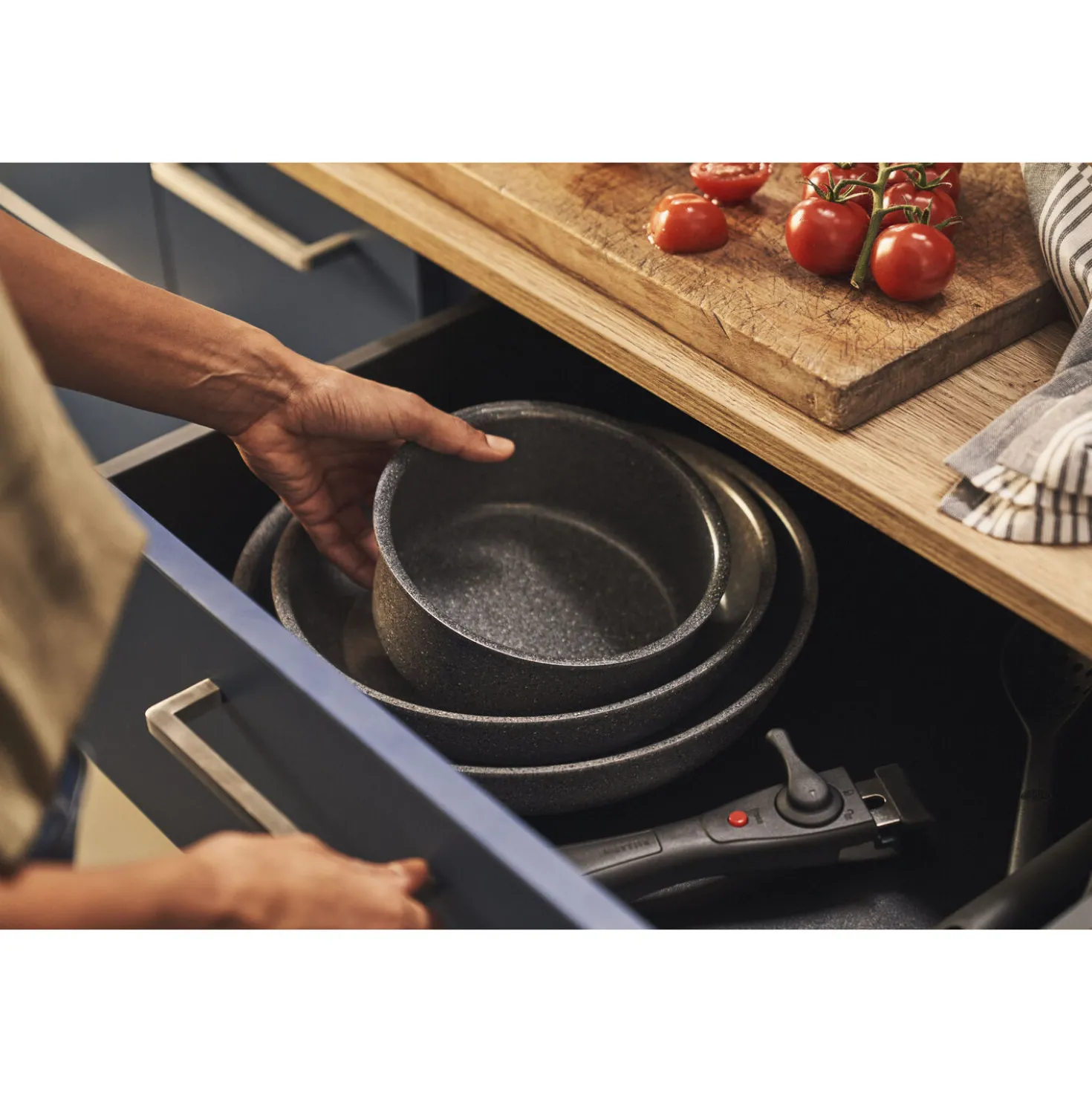 Set de poêles, 4-pcs, Aluminium, Revêtement antiadhésif en céramique