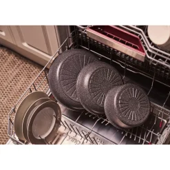 Set de poêles, 3-pcs, Aluminium, Revêtement antiadhésif en céramique