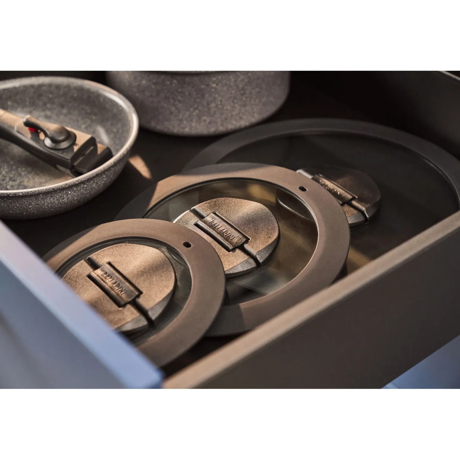 Set de poêles, 7-pcs, Aluminium, Revêtement antiadhésif en céramique