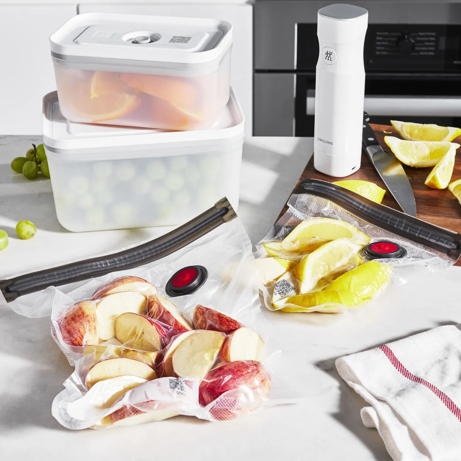 Set de sous-vide boîtes & accessoires, 17-pcs. /S/M/L, couleurs mélangées, Plastique