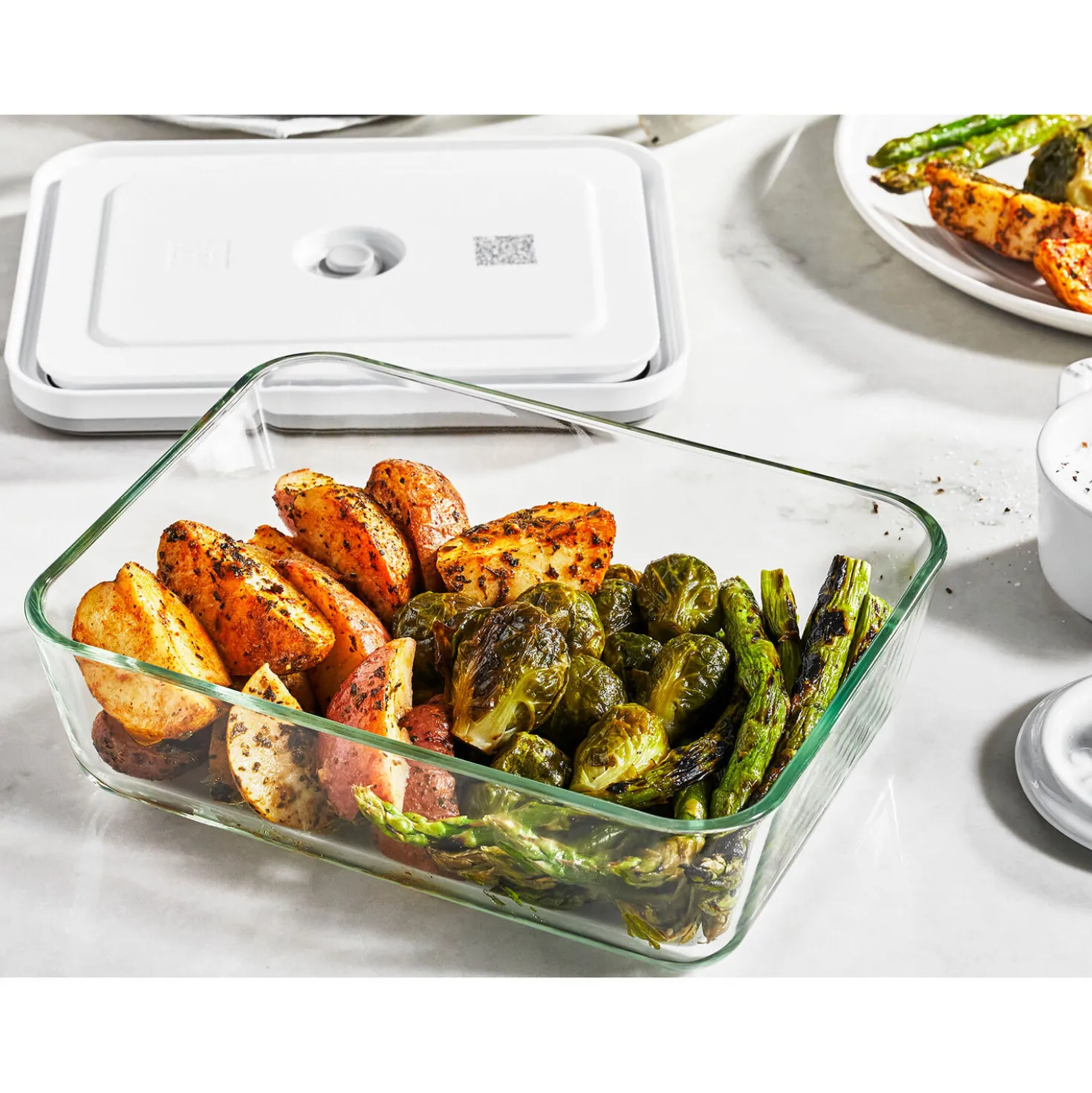 Set de sous-vide boîtes avec pompe & accessoires, 20-pcs. /S/M/L, couleurs mélangées, Verre