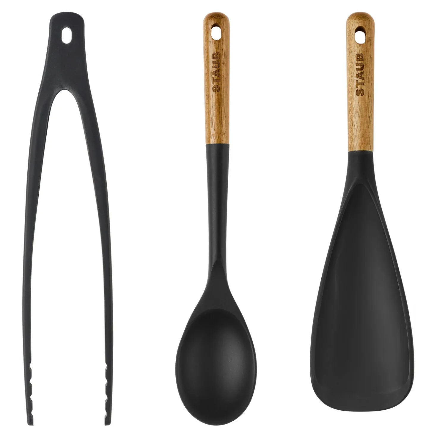Set d’accessoires de cuisine avec une pince, une cuillère multi-usages et une cuillère à servir, 3-pcs.
