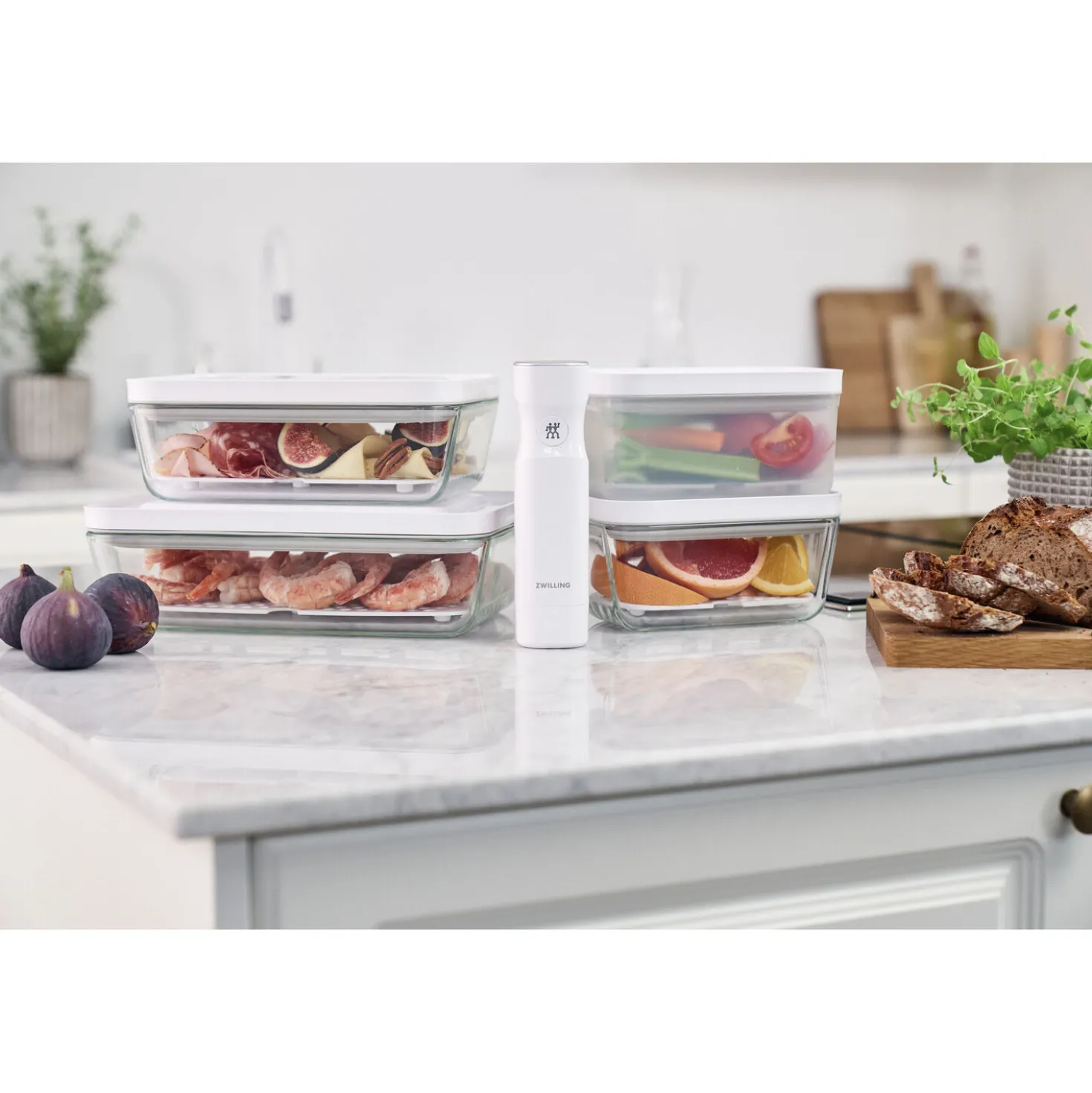 Set d’accessoires sous vide pour boîtes en verre, Boîte à frigo/Plat à gratin / 2-pcs