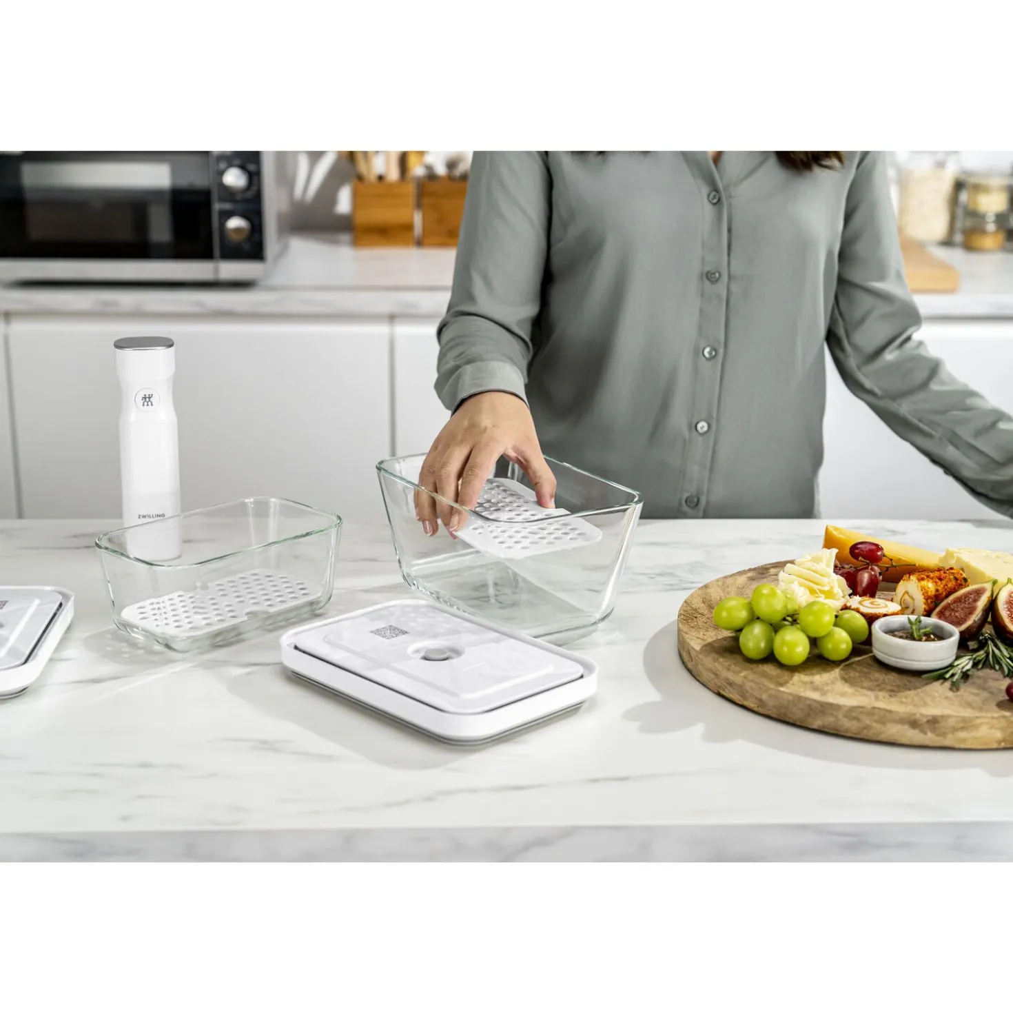 Set d’accessoires sous vide pour boîtes en verre, M/L / 2-pcs
