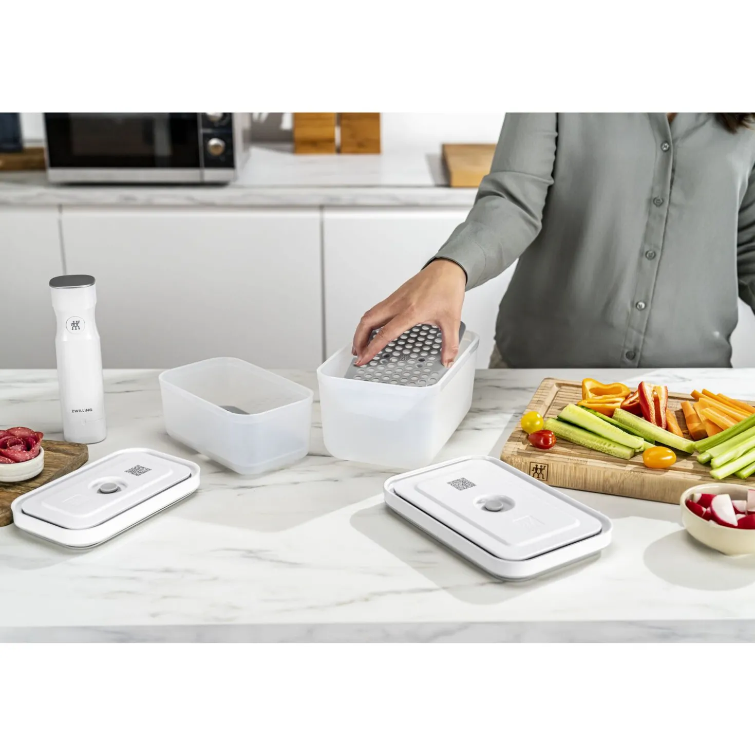 Set d’accessoires sous vide pour boîtes en plastique, M/L / 2-pcs
