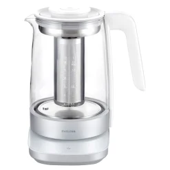 Théière-bouilloire électrique en verre, 1,7 l, Blanc