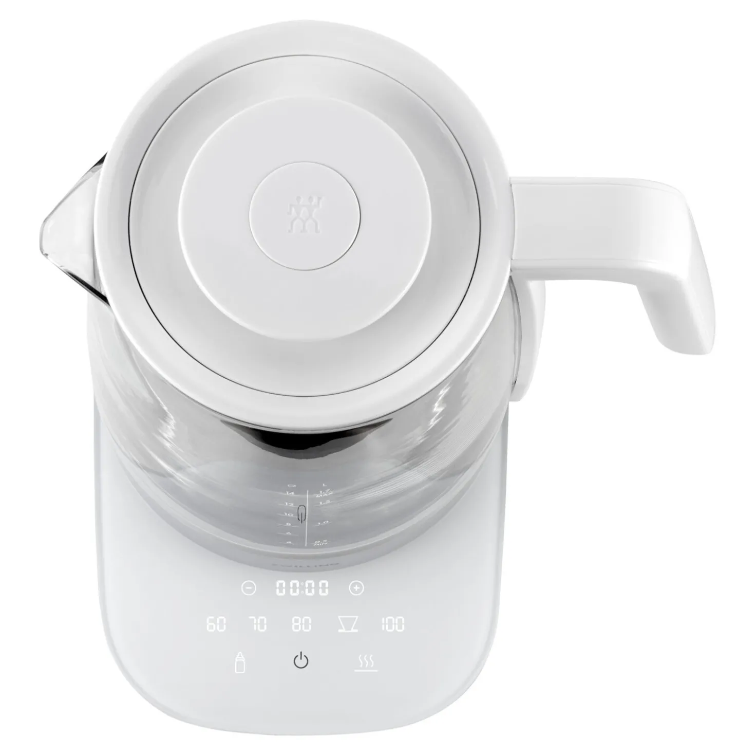 Théière-bouilloire électrique en verre, 1,7 l, Blanc