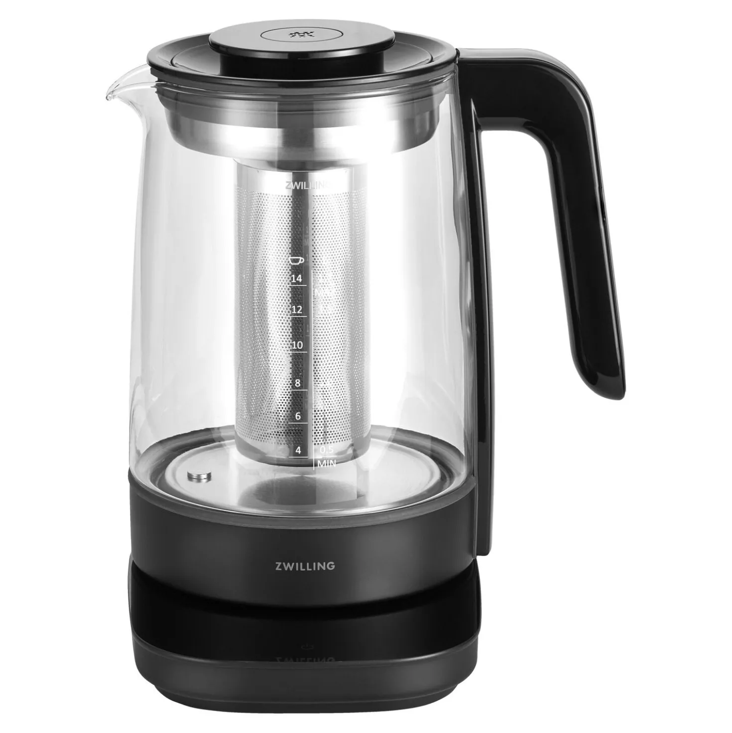 Théière-bouilloire électrique en verre, 1,7 l, Noir mat