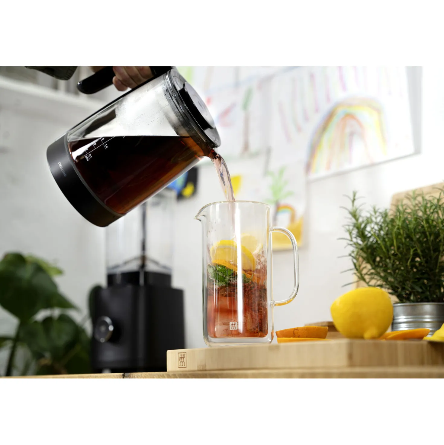 Théière-bouilloire électrique en verre, 1,7 l, Noir mat