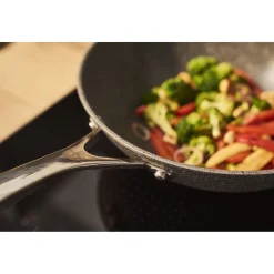 Wok, 30 cm, Aluminium, Revêtement antiadhésif en céramique renforcée en titane