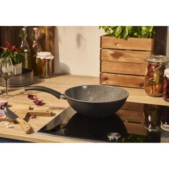 Wok, 28 cm, Aluminium, Revêtement antiadhésif en céramique